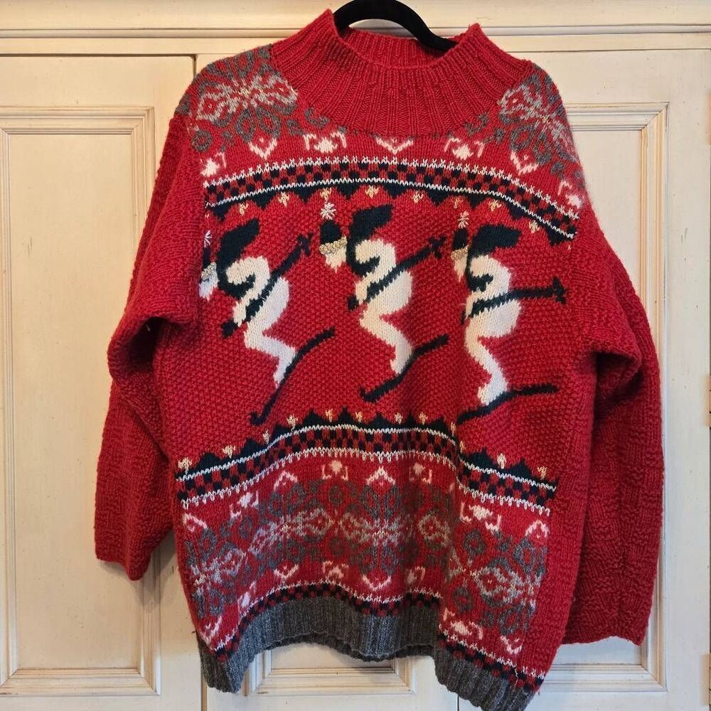Handknit Metropolitan Ski Sweater Wool Medium